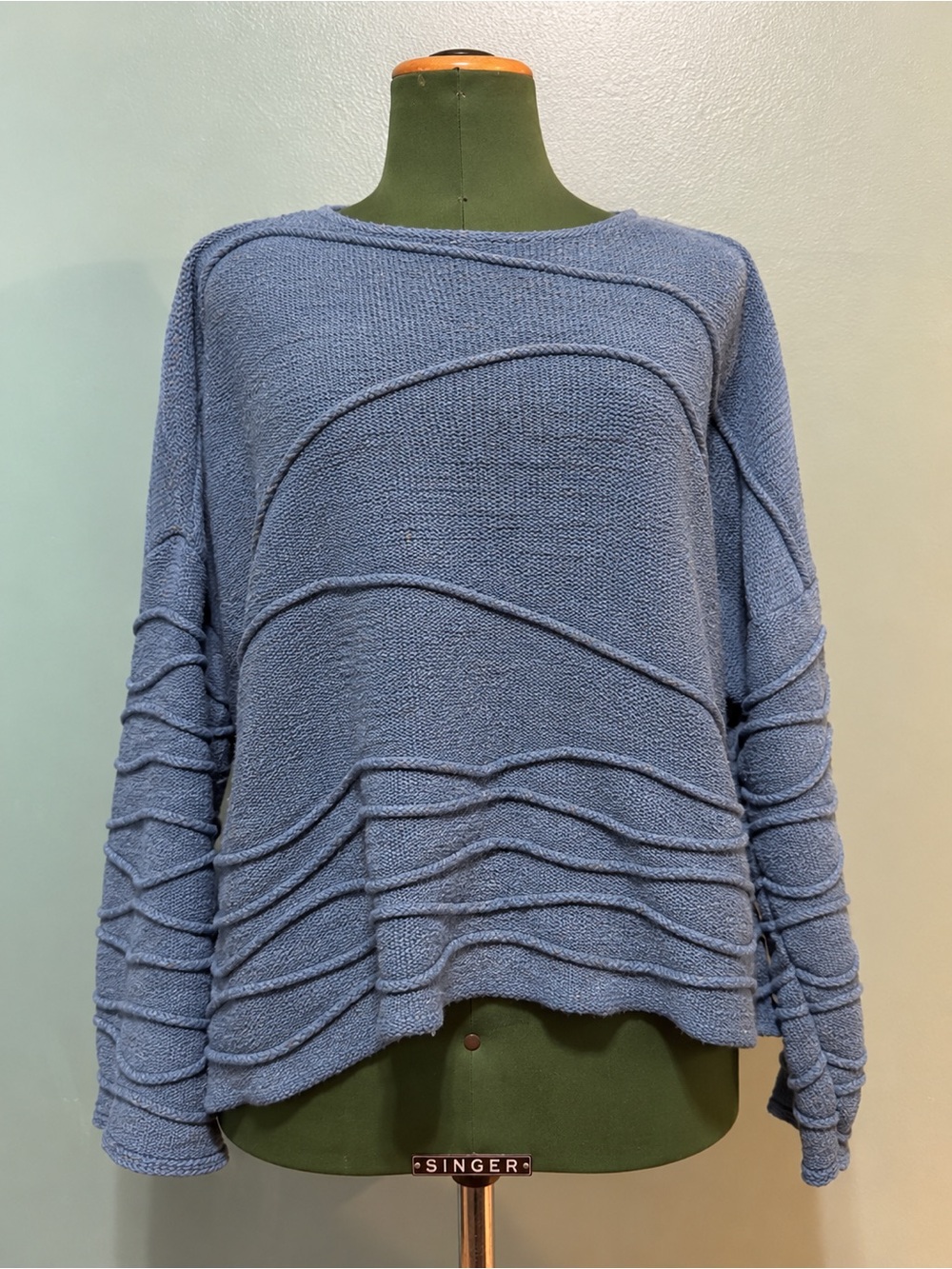 Animale Silk blend lagenlook periwinkle oversized knit